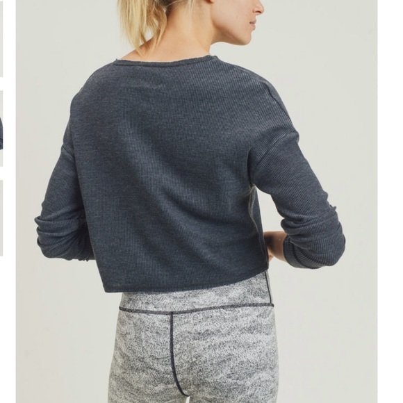 🆕 CAMI LINEN CROP TOP LS DARK ASH - Picture 8 of 9